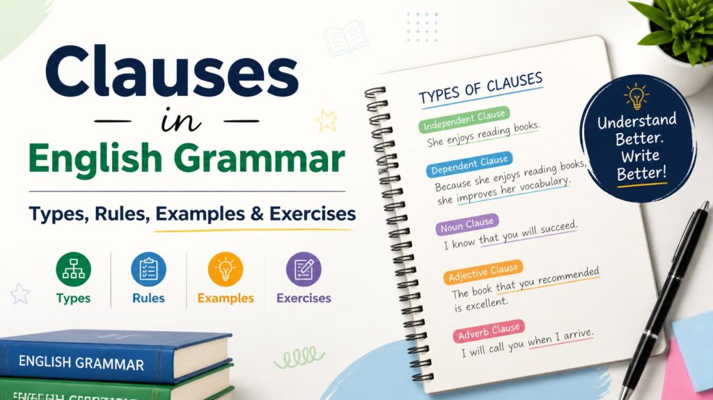 Lingua Litera Flowchart for identifying clause types in English grammar — exam guide